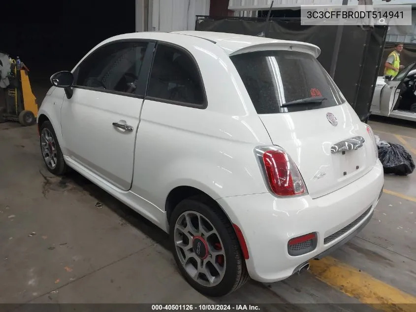 2013 Fiat 500 Sport VIN: 3C3CFFBR0DT514941 Lot: 40501126