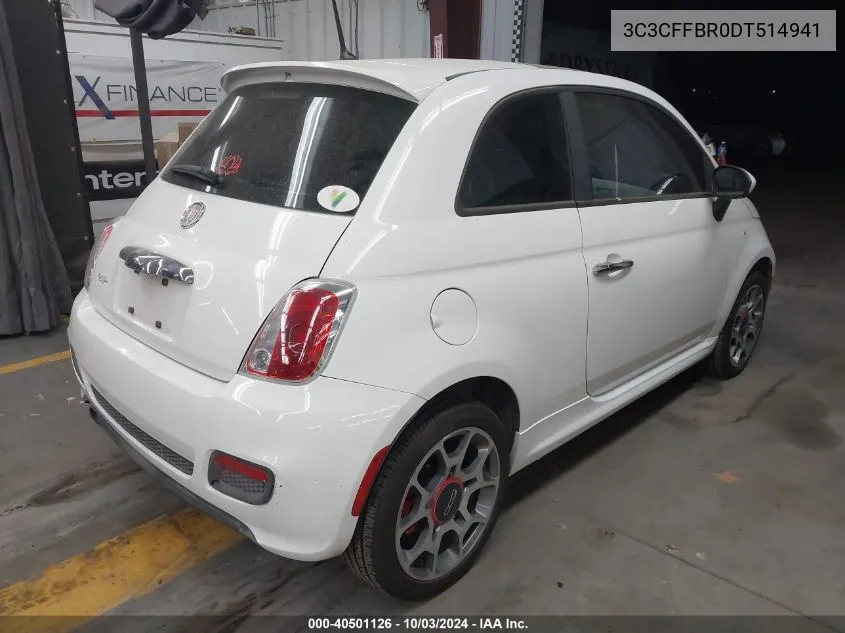 2013 Fiat 500 Sport VIN: 3C3CFFBR0DT514941 Lot: 40501126