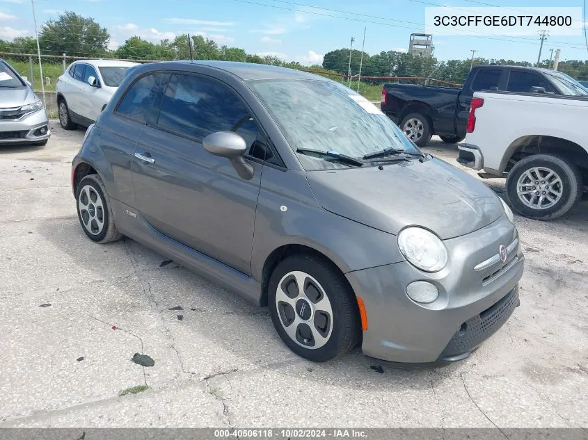 2013 Fiat 500E Battery Electric VIN: 3C3CFFGE6DT744800 Lot: 40506118