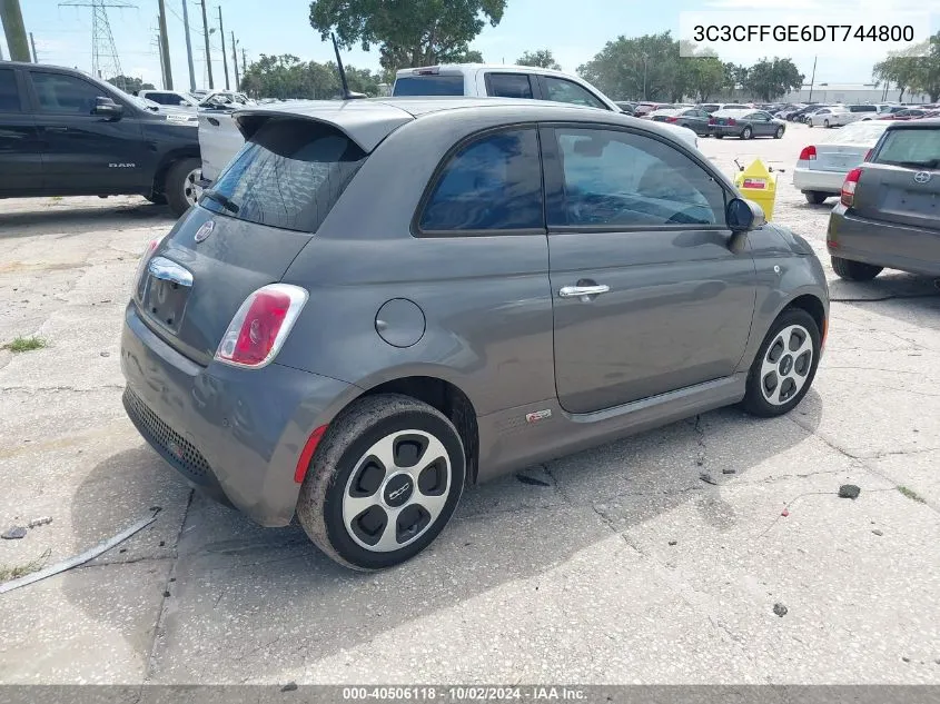 2013 Fiat 500E Battery Electric VIN: 3C3CFFGE6DT744800 Lot: 40506118