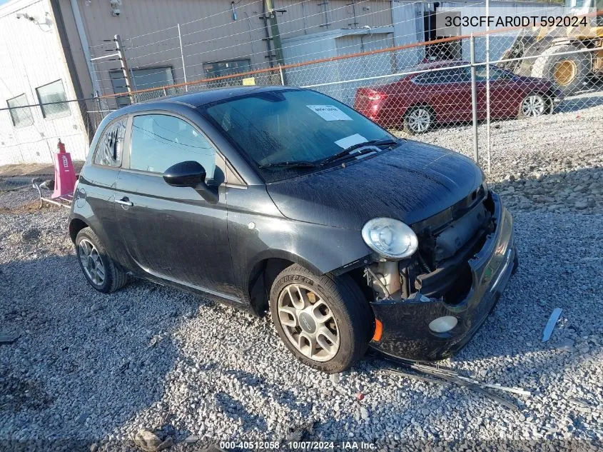 2013 Fiat 500 Pop VIN: 3C3CFFAR0DT592024 Lot: 40512058