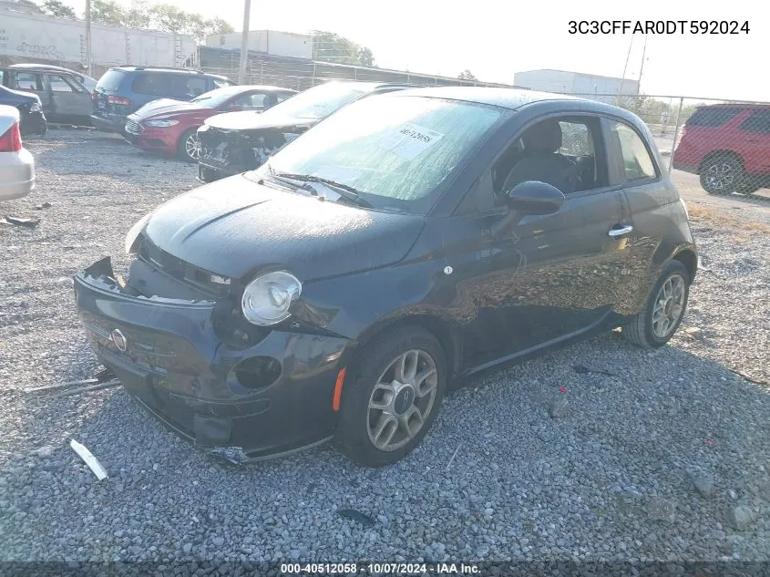 2013 Fiat 500 Pop VIN: 3C3CFFAR0DT592024 Lot: 40512058