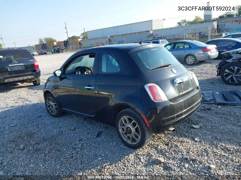 2013 Fiat 500 Pop VIN: 3C3CFFAR0DT592024 Lot: 40512058