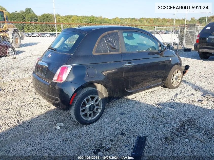 2013 Fiat 500 Pop VIN: 3C3CFFAR0DT592024 Lot: 40512058