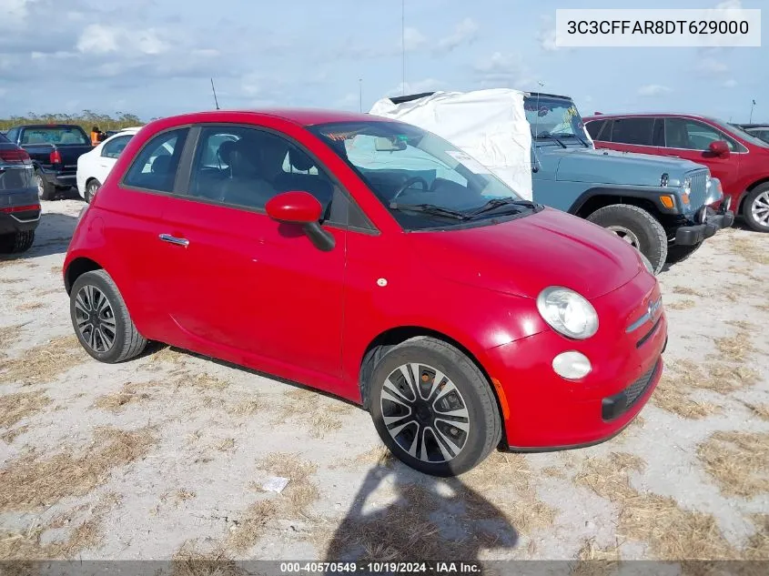 2013 Fiat 500 Pop VIN: 3C3CFFAR8DT629000 Lot: 40570549