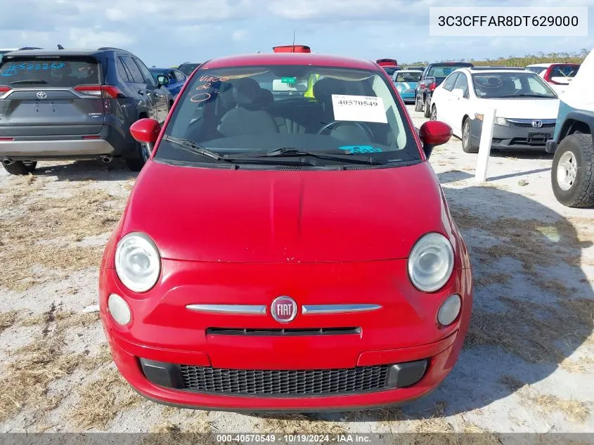 2013 Fiat 500 Pop VIN: 3C3CFFAR8DT629000 Lot: 40570549