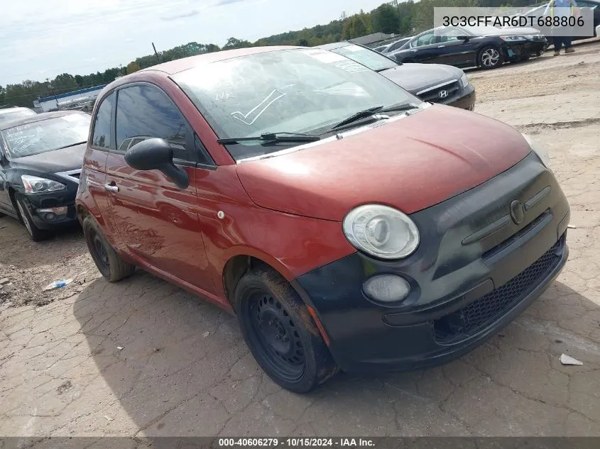 2013 Fiat 500 Pop VIN: 3C3CFFAR6DT688806 Lot: 40606279