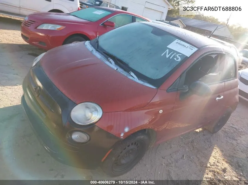 2013 Fiat 500 Pop VIN: 3C3CFFAR6DT688806 Lot: 40606279