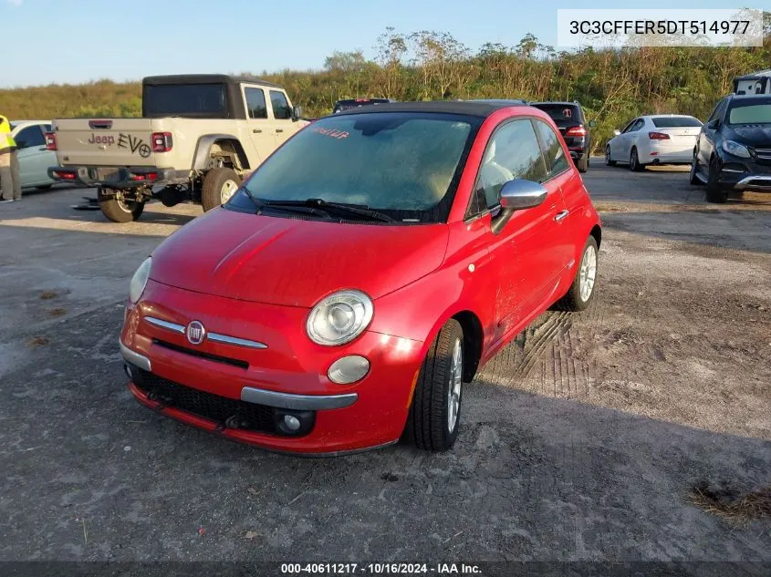 2013 Fiat 500C Lounge VIN: 3C3CFFER5DT514977 Lot: 40611217