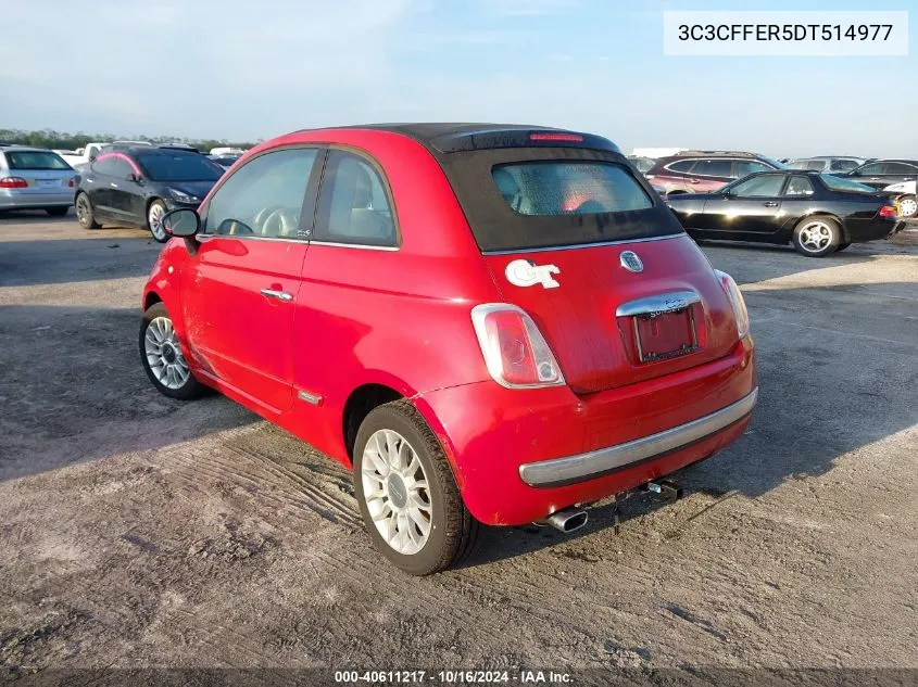 2013 Fiat 500C Lounge VIN: 3C3CFFER5DT514977 Lot: 40611217