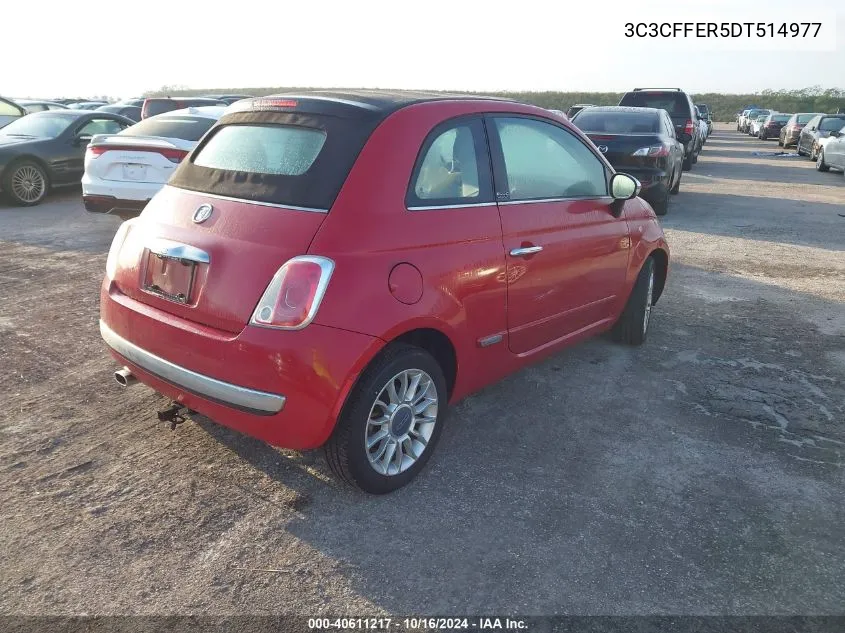 2013 Fiat 500C Lounge VIN: 3C3CFFER5DT514977 Lot: 40611217