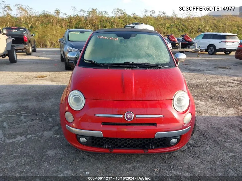 2013 Fiat 500C Lounge VIN: 3C3CFFER5DT514977 Lot: 40611217