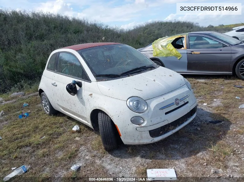 2013 Fiat 500 Pop VIN: 3C3CFFDR9DT514966 Lot: 40646896