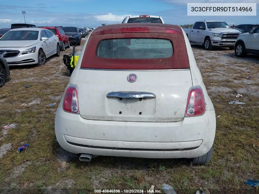 2013 Fiat 500 Pop VIN: 3C3CFFDR9DT514966 Lot: 40646896