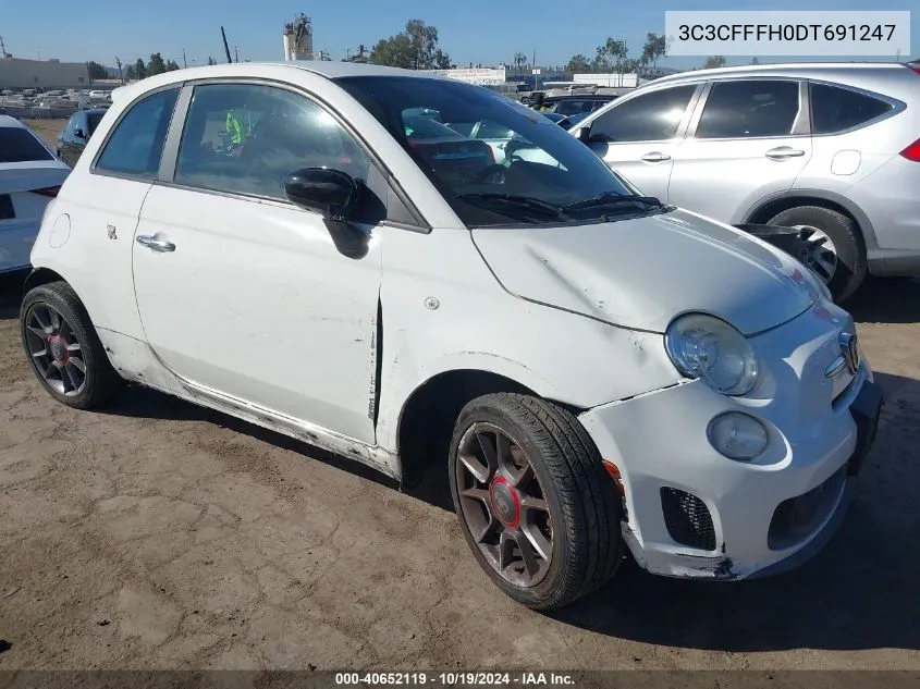 2013 Fiat 500 Abarth VIN: 3C3CFFFH0DT691247 Lot: 40652119