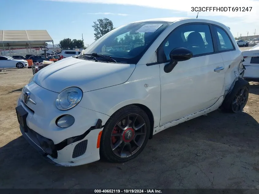 2013 Fiat 500 Abarth VIN: 3C3CFFFH0DT691247 Lot: 40652119