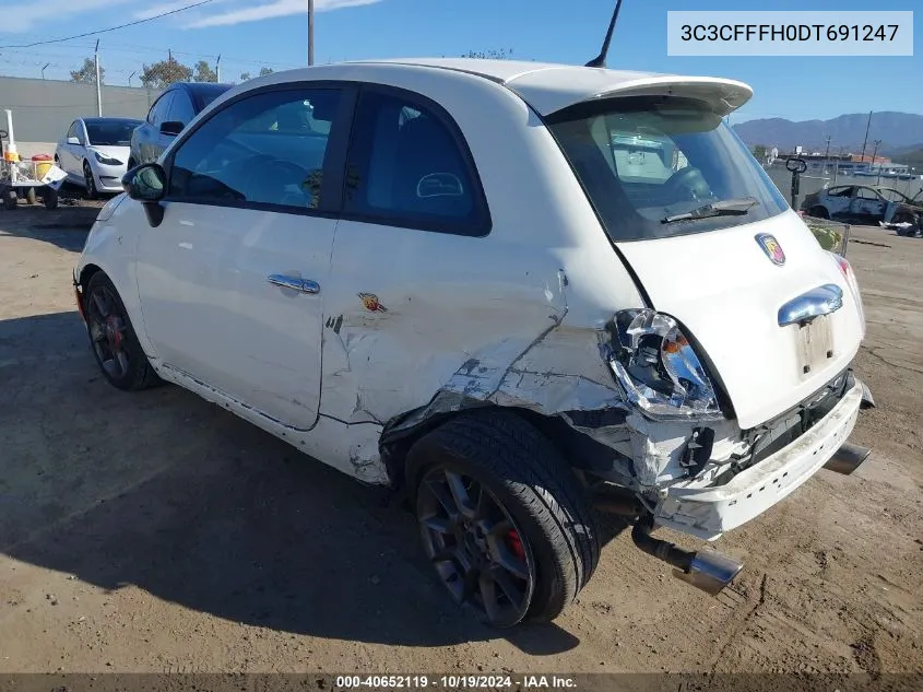 2013 Fiat 500 Abarth VIN: 3C3CFFFH0DT691247 Lot: 40652119