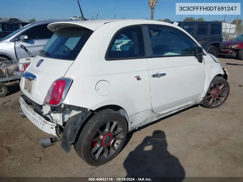 2013 Fiat 500 Abarth VIN: 3C3CFFFH0DT691247 Lot: 40652119