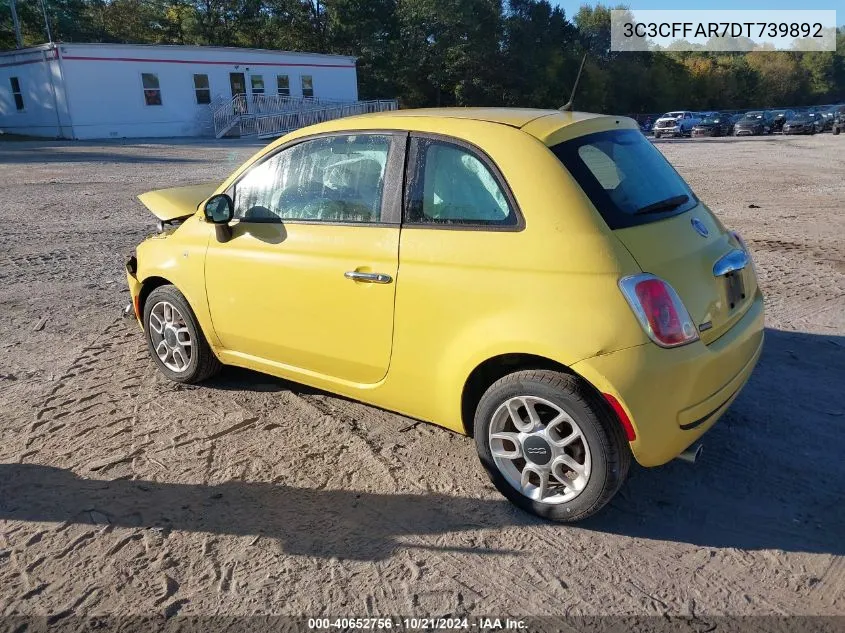 2013 Fiat 500 Pop VIN: 3C3CFFAR7DT739892 Lot: 40652756