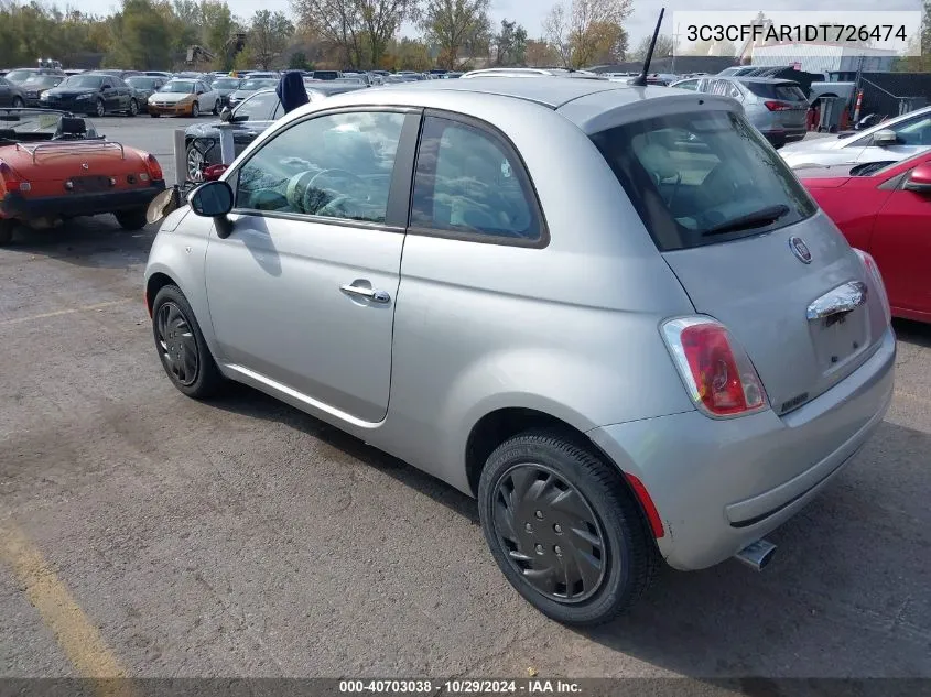 3C3CFFAR1DT726474 2013 Fiat 500 Pop