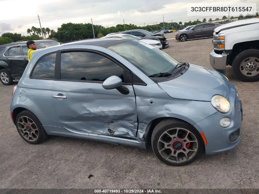 2013 Fiat 500 Sport VIN: 3C3CFFBR8DT615547 Lot: 40719493