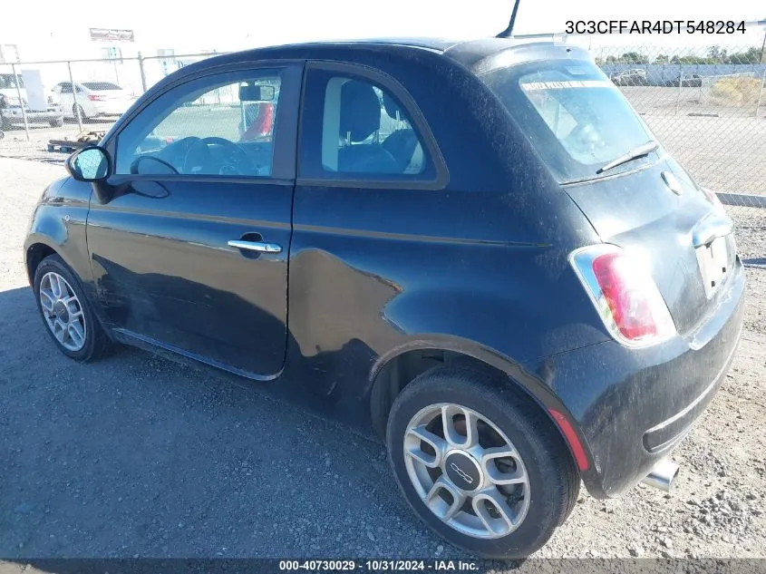 2013 Fiat 500 Pop VIN: 3C3CFFAR4DT548284 Lot: 40730029