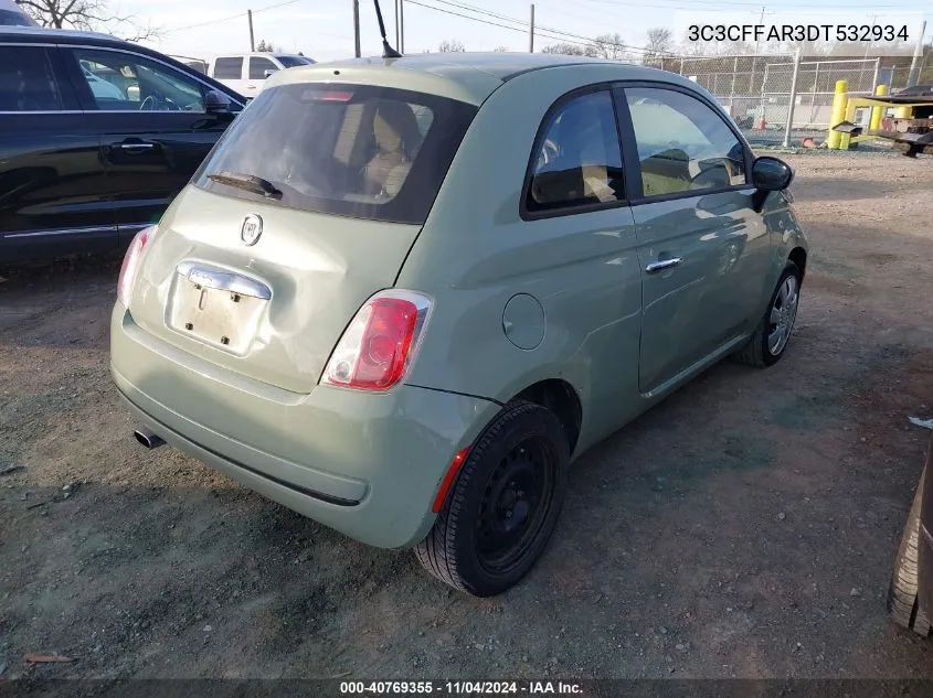 2013 Fiat 500 Pop VIN: 3C3CFFAR3DT532934 Lot: 40769355