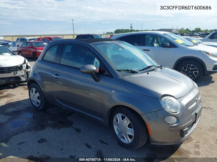 2013 Fiat 500C Pop VIN: 3C3CFFDR6DT600686 Lot: 40785715