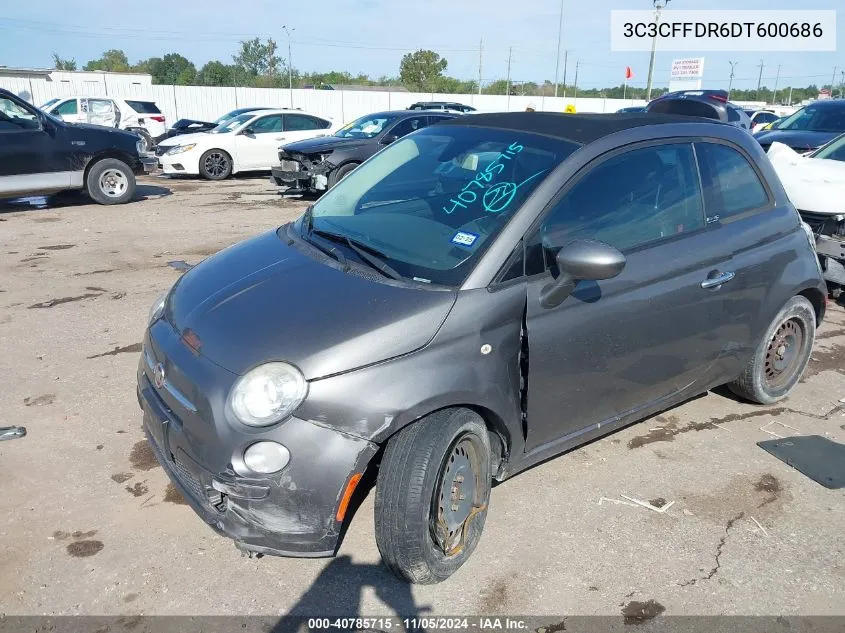 2013 Fiat 500C Pop VIN: 3C3CFFDR6DT600686 Lot: 40785715