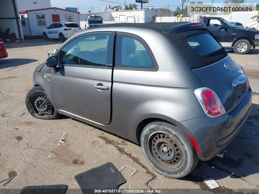 2013 Fiat 500C Pop VIN: 3C3CFFDR6DT600686 Lot: 40785715