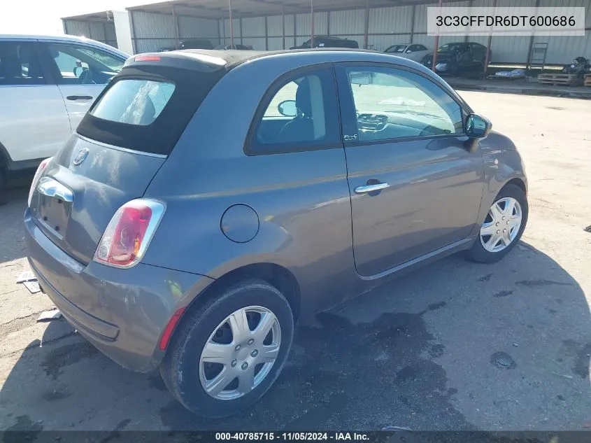 2013 Fiat 500C Pop VIN: 3C3CFFDR6DT600686 Lot: 40785715