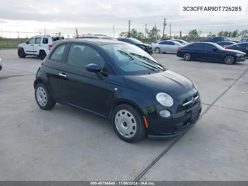 2013 Fiat 500 Pop VIN: 3C3CFFAR9DT726285 Lot: 40796648