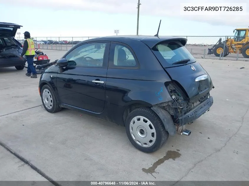 2013 Fiat 500 Pop VIN: 3C3CFFAR9DT726285 Lot: 40796648