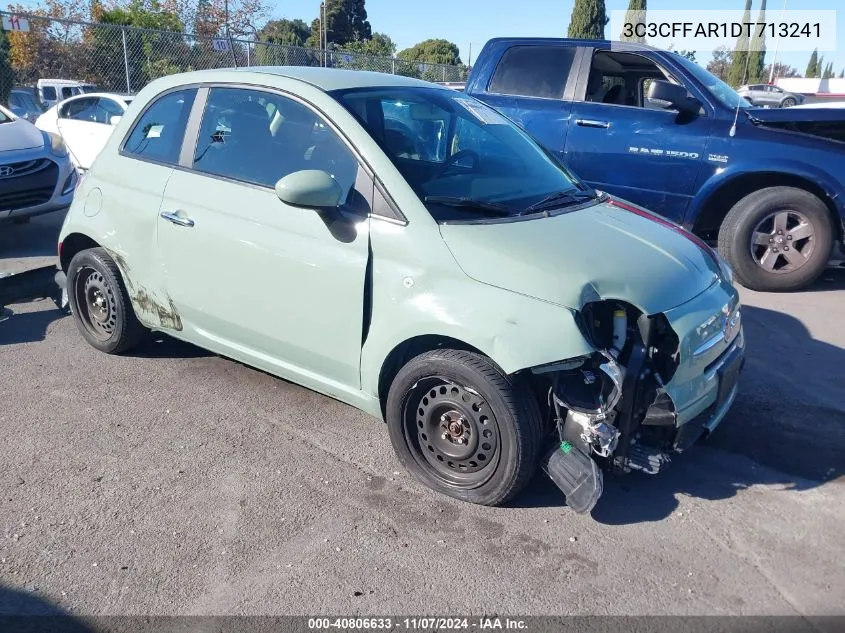 2013 Fiat 500 Pop VIN: 3C3CFFAR1DT713241 Lot: 40806633