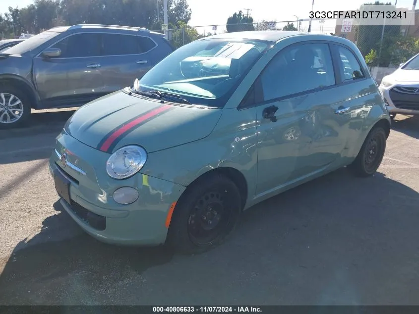 2013 Fiat 500 Pop VIN: 3C3CFFAR1DT713241 Lot: 40806633