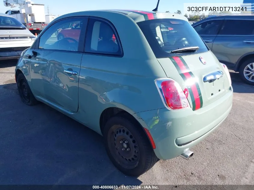 2013 Fiat 500 Pop VIN: 3C3CFFAR1DT713241 Lot: 40806633