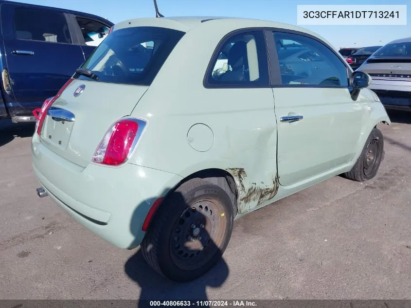 2013 Fiat 500 Pop VIN: 3C3CFFAR1DT713241 Lot: 40806633