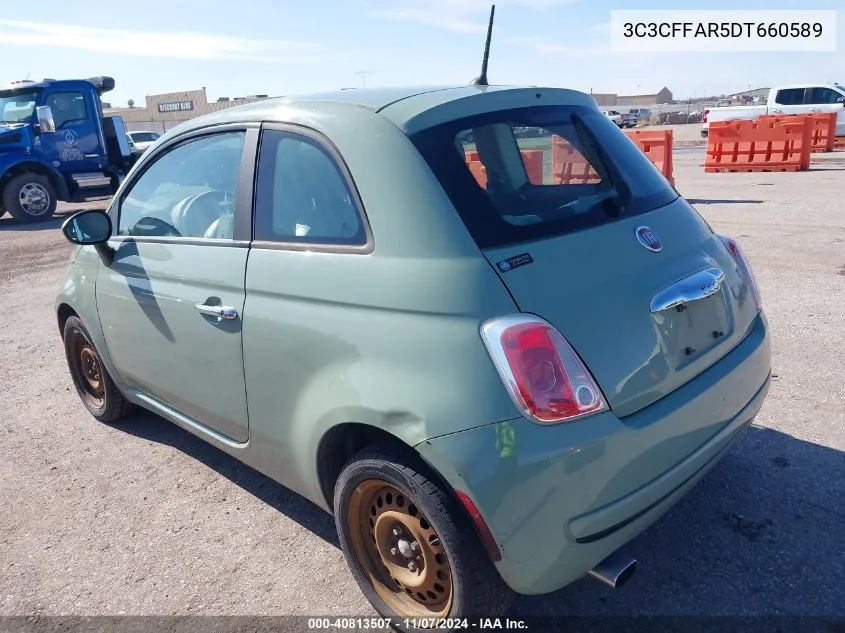 2013 Fiat 500 Pop VIN: 3C3CFFAR5DT660589 Lot: 40813507