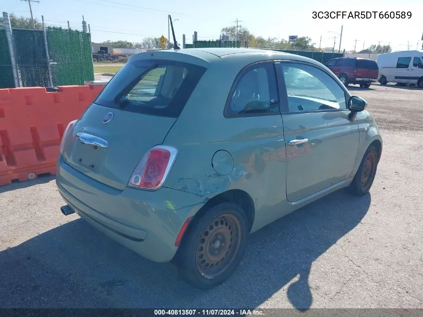 2013 Fiat 500 Pop VIN: 3C3CFFAR5DT660589 Lot: 40813507