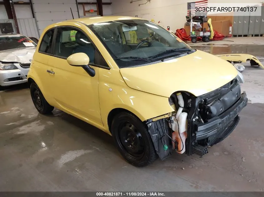 2013 Fiat 500 Pop VIN: 3C3CFFAR9DT740137 Lot: 40821871