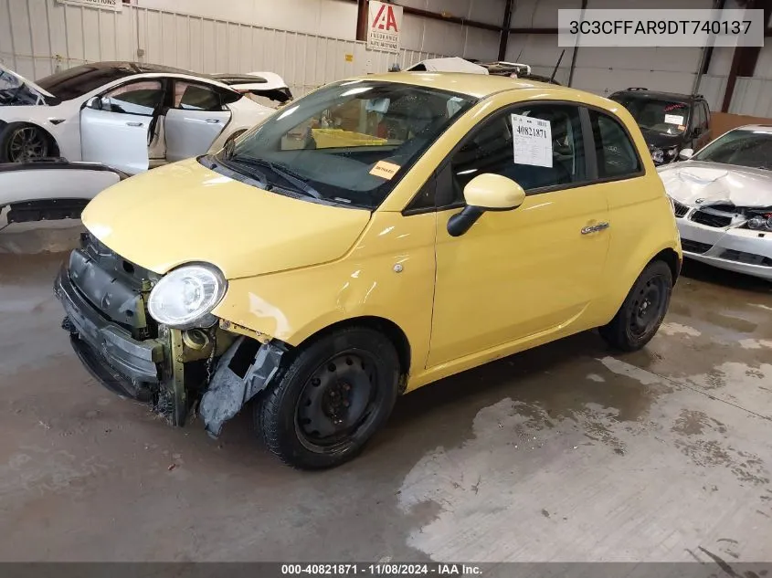 2013 Fiat 500 Pop VIN: 3C3CFFAR9DT740137 Lot: 40821871