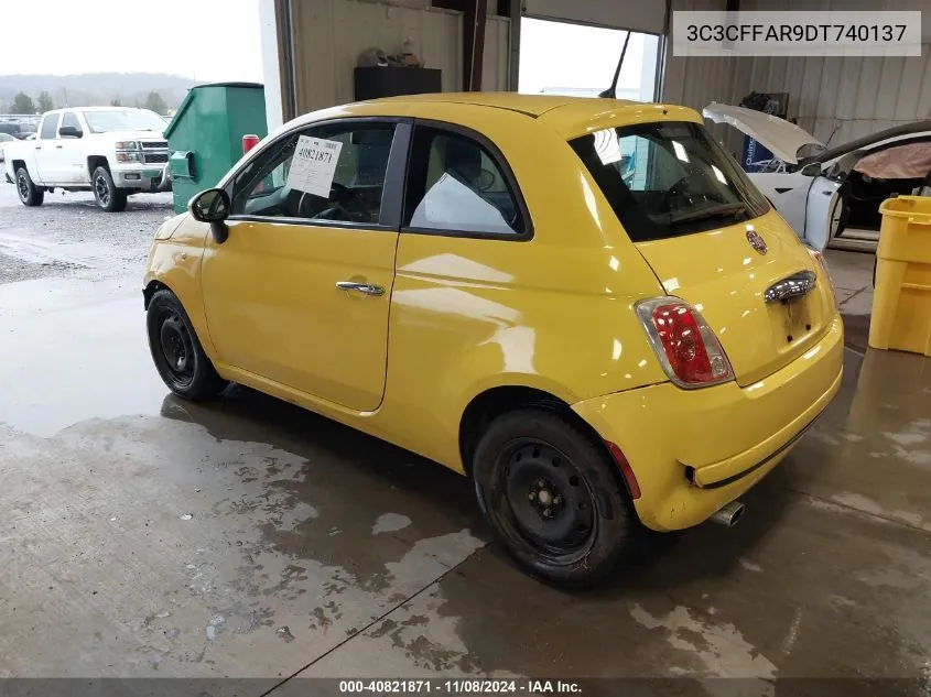 2013 Fiat 500 Pop VIN: 3C3CFFAR9DT740137 Lot: 40821871