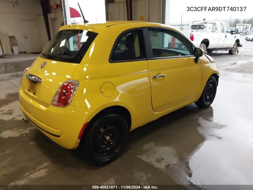 2013 Fiat 500 Pop VIN: 3C3CFFAR9DT740137 Lot: 40821871