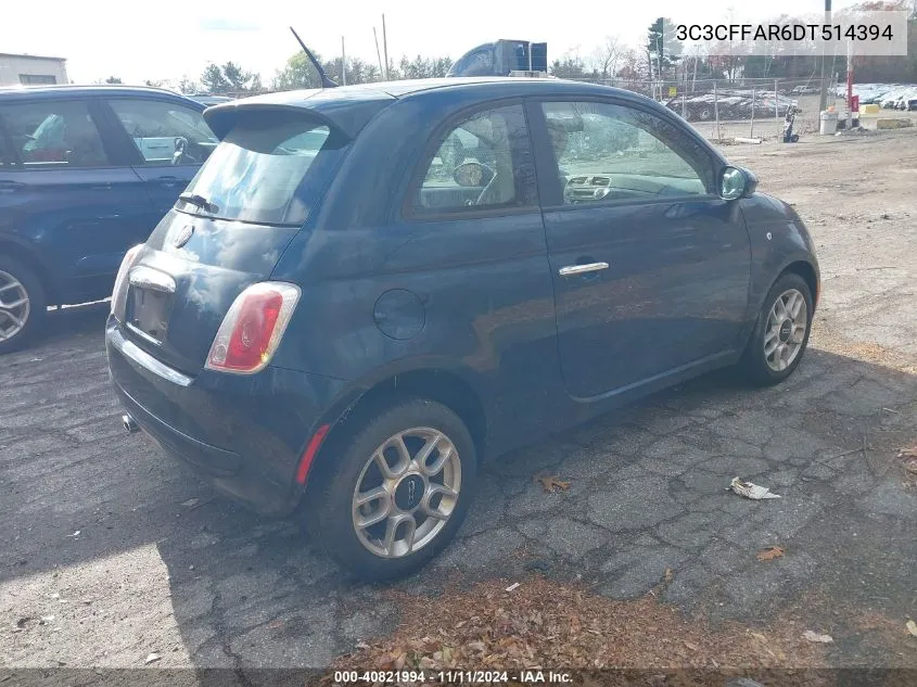 2013 Fiat 500 Pop VIN: 3C3CFFAR6DT514394 Lot: 40821994