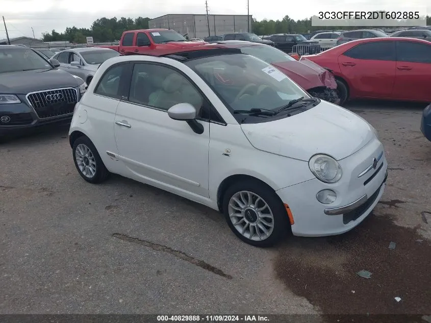 2013 Fiat 500C Lounge VIN: 3C3CFFER2DT602885 Lot: 40829888