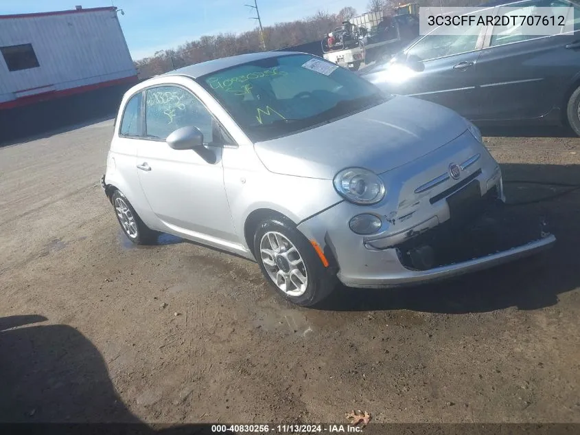 2013 Fiat 500 Pop VIN: 3C3CFFAR2DT707612 Lot: 40830256