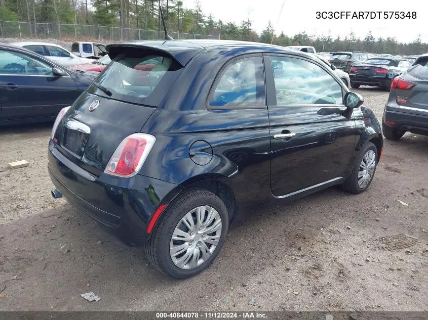 2013 Fiat 500 Pop VIN: 3C3CFFAR7DT575348 Lot: 40844078