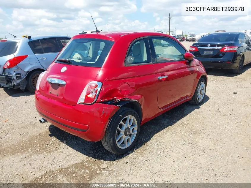 2014 Fiat 500 Pop VIN: 3C3CFFAR8ET293978 Lot: 39666089