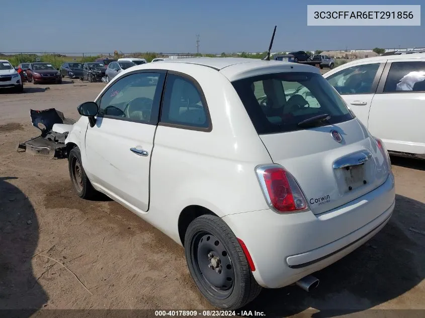 2014 Fiat 500 Pop VIN: 3C3CFFAR6ET291856 Lot: 40178909