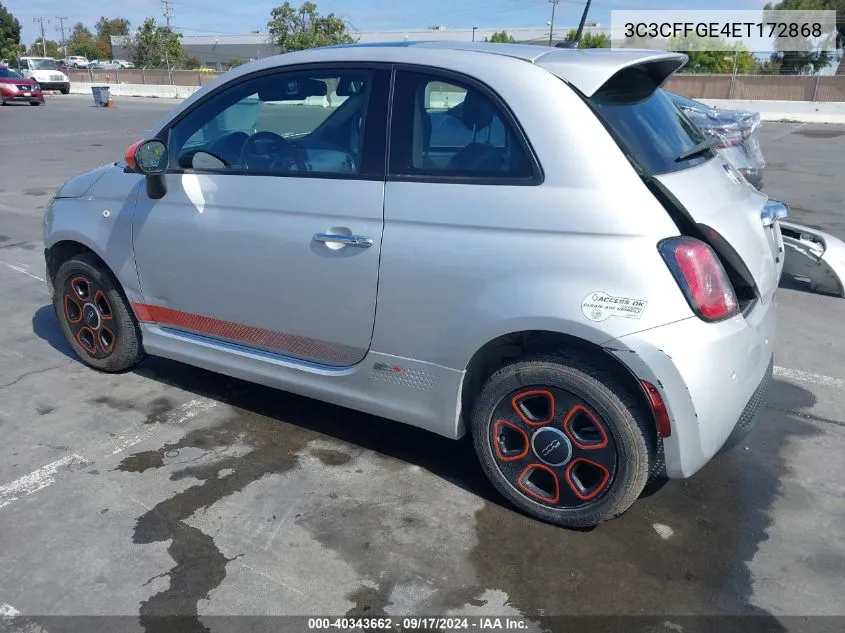 2014 Fiat 500E Battery Electric VIN: 3C3CFFGE4ET172868 Lot: 40343662